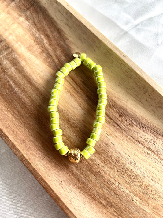 Bracelet en perles vertes