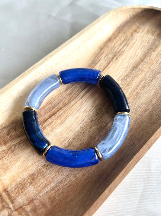 Bracelet doré et bleu Zac