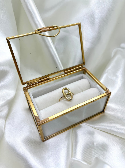 Bague doré maille marine
