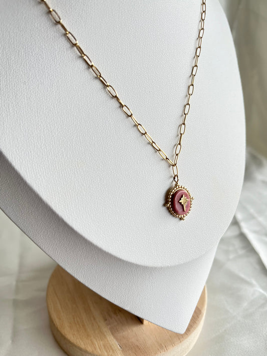 Collier doré et rose Élisabeth