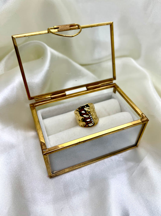 Bague large dorée