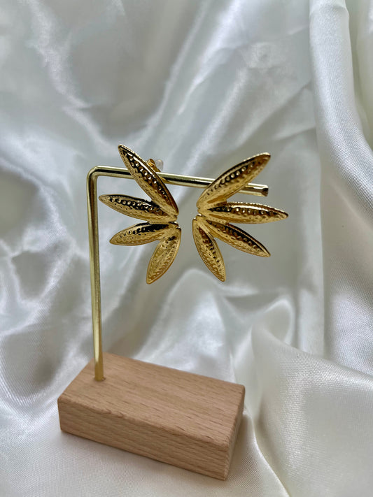 Boucles d’oreilles dorées feuillage