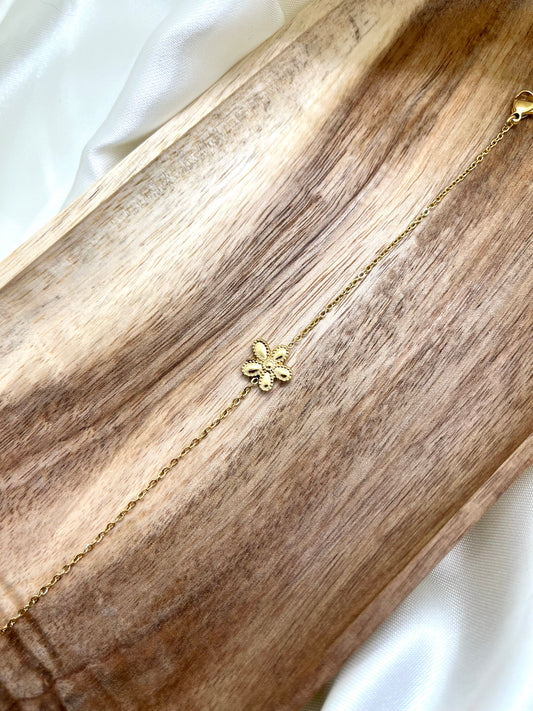 Bracelet doré fleur