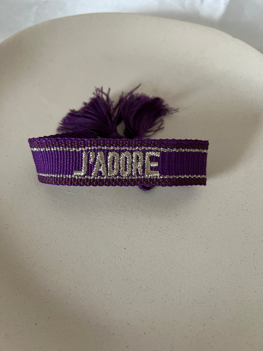 Bracelet j'adore violet et doré