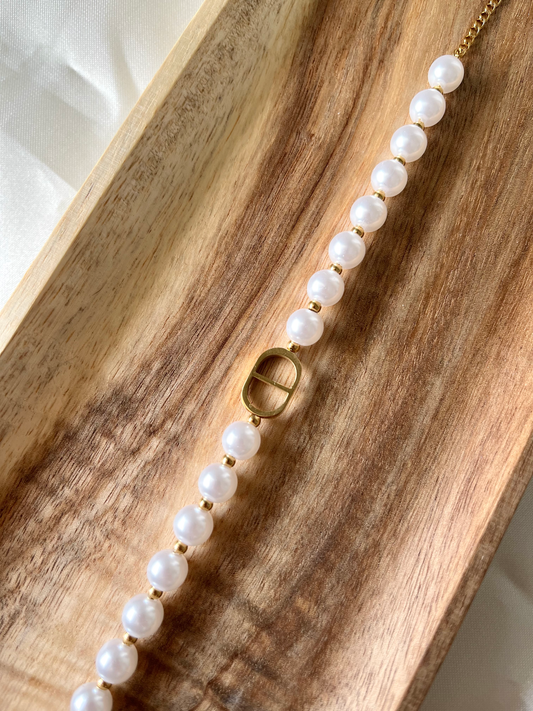 Bracelet doré et perles nacré Odin